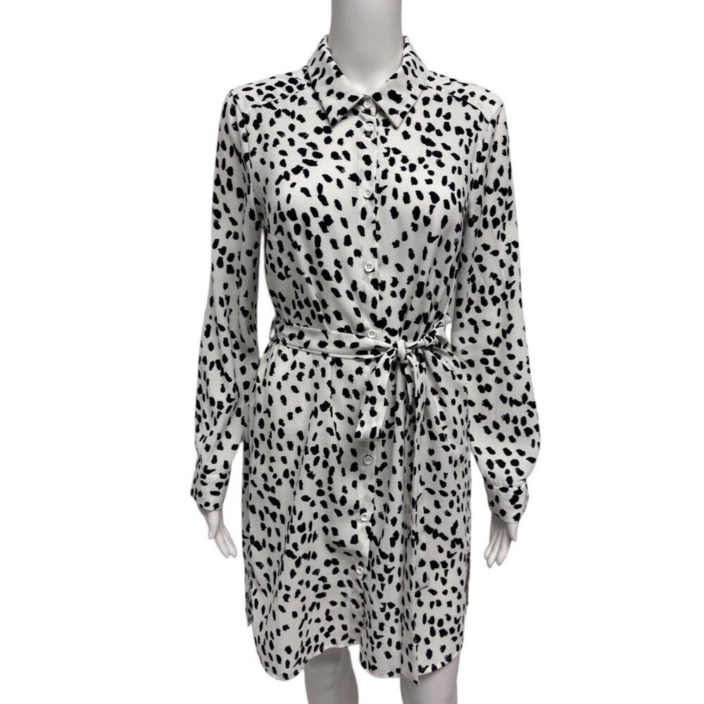 Have Los Angeles women's shirt dress animal print long sleeve belted size S